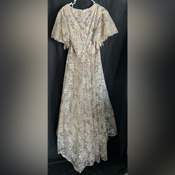 Mac Duggal 20473 NWT V Neck Flutter Sleeve A Line Embellished Dress - Picture 3 of 7